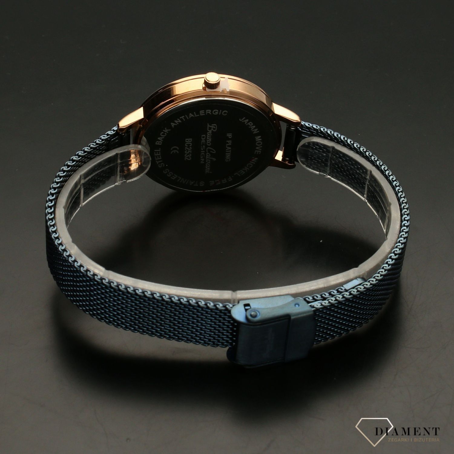 Zegarek damski BRUNO CALVANI BC2532 Niebieski. Zegarek damski Bruno Calvani w niebieskiej kolorystyce. Zegarek damski z niebieską tarczą. Świetny dodatek w postaci zegarka. Idealny pomysł na prezent (2).jpg